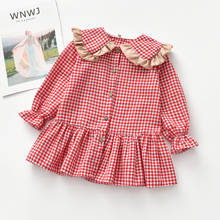 2020 spring autumn baby girl dress kids dresses for girls clothes single-breasted plaid princess dress children clothes vestidos 2024 - buy cheap