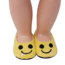 Sapatos de pelúcia com smile, sapatos de pelúcia americanos fofos e casuais para meninas recém-nascidas, brinquedos para meninos de 43 cm s210 2024 - compre barato