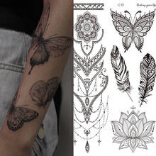 Водостойкая временная татуировка-наклейка, мандала, Цветочные татуировки, роза, боди-арт, водная переводная ключица, временная татуировка для женщин, 1 шт. 2024 - купить недорого
