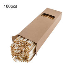Canudo de fibra de trigo natural 100 biodegradável, acessórios portáteis para cozinha e bar, 100% peças 2024 - compre barato