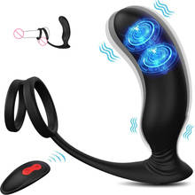 2in1 Anal Vibrator Butt Plug Prostate Massager with Penis Ring Wireless Remote Control P-G Point Sex Toys for Men & Couples 2024 - buy cheap