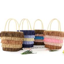 Color tassel paper rope straw bag portable woven beach bag casual female bag  womens designer bags handbags 2024 - buy cheap