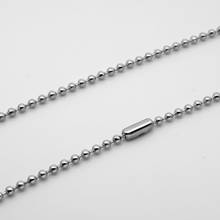 5 pces Wide-1.6mm 2mm 2.4mm 3mm aço inoxidável redondo grânulo colar correntes bola diy jóias descobertas comprimento 50-80cm 2024 - compre barato