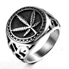 Anillos de dedo de hoja de arce redondos de diseño hueco para hombres, joyería, anillo masculino, anillo masculino para hombre 2024 - compra barato