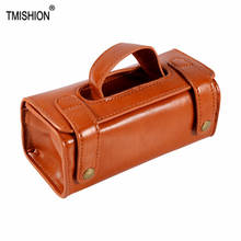 PU Leather Shaving Toiletry Bag Men's Portable Cosmetic Pouch Brown Shaver Travel Organizer Bag Shaving Brush Razor Toiletry Bag 2024 - buy cheap