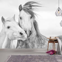 Custom 3D Photo Wallpaper Living Room Bedroom Wall Painting Nordic Modern Couple White Horse Wall Decor Mural Papel De Parede 2024 - buy cheap