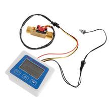 Medidor de flujo Digital LCD, medidor de flujo de agua, registro de tiempo de temperatura con Sensor de flujo G1/2 2024 - compra barato