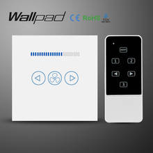 Wallpad White Luxury Galss Panel EU UK Remote Control Smart ElectricTouch Fan Regular Wall Switch With LED indicator 2024 - buy cheap