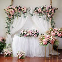 Decoração de arco de casamento, flores falsas para janela, parede de hotel, decoração para palco, fundo de flores 2024 - compre barato