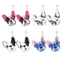 Small Cute Korean Stud Earrings For Women Metal Cartoon Animal Enamel Dog Pendant Earring Fashion Jewelry Elegant Girl oorbellen 2024 - buy cheap