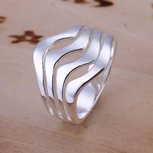 Wedding Nice Gift R123 Trendy Wholesale Silver Color Rings For WomenFashion Jewelry Water Waves Ring 2024 - buy cheap
