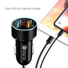 kebidu QC3.1 Dual USB Car Charger LCD Display 12-24V Cigarette Socket Lighter Fast Charger Power Auto USB Adapter Upgraded 2024 - buy cheap