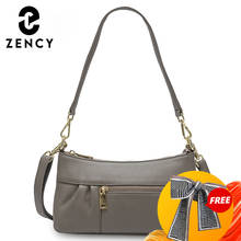 Zency Elegant Women Shoulder Bag Made Of Genuine Leather High Quality Small Flap Luxury Lady Tote Handbag Crossbody Black White 2024 - buy cheap