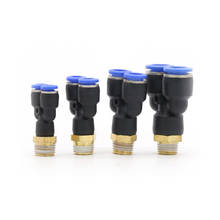 Y type Tee Air Pneumatic fittings quick Connector PX4 6 8 10 12mm to Male thread M5" 1/8" 1/4" 3/8" 1/2" bsp coupler 2024 - buy cheap