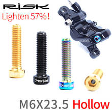 RISK 2pcs Titanium M6*23.5 Hollow Bolts Mountain Bike Oil Disc Fixed Screw for SHIMANO XT Separate Oil Cylinder Bicycle Parts 2024 - buy cheap