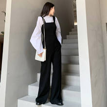 2020 Summer Women Long Jumpsuits Casual Black Strap Strappy Pockets Wide Leg Jumpsuit Overalls Female 2024 - buy cheap