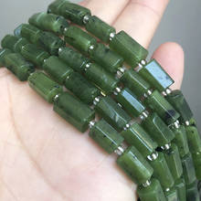 7x10mm Natural Faceted Green Canadian Jades Stone Beads Cylinder Loose Spacer Beads For Jewelry Making DIY Bracelet Necklace 2024 - buy cheap