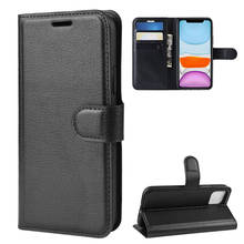 Funda de 6,1 pulgadas para iPhone 11, cubierta de cuero estilo libro con tapa y tarjetero, color negro, para iPhone 11 A2221 A2111 2024 - compra barato