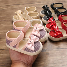 Focusnorm-zapatos de suela blanda para bebé, sandalias para niña recién nacida, con lazo de princesa, 0-18M 2024 - compra barato