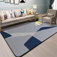 200*300cm modern minimalist geometric blue gray white triangle Nordic style bedroom living room floor mat carpet customization 2024 - buy cheap