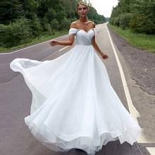 ADLN Elegant Off-the-shoulder A-line Wedding Dresses Beaded A-line Bridal Gown Robe de Mariee Plus Size Bride Dress 2024 - buy cheap
