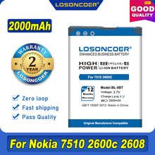 100% Original LOSONCOER 2000mAh BL-5BT BP/Bateria Para Nokia 7510 2600c 2608 7510A 5BT N75 2024 - compre barato