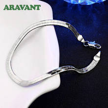 925 Silver 6MM Link Chain Bracelet For Women Men Snake Bone Bracelets Silver Jewelry 2024 - buy cheap