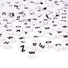 500g 7x4mm letras alfabeto acrílico grânulo solto espaçador contas liso redondo branco para diy jóias fazendo pulseira colar ofício 2024 - compre barato