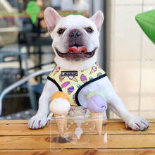 Мода Icecream печать Французский бульдог шлейка для домашней Собаки Жилет Жгут для маленьких средних собак Чихуахуа Мопс поводок S-XL 2024 - купить недорого