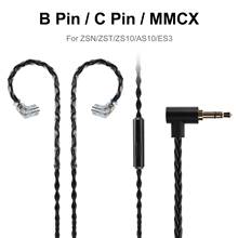 1.2m JCALLY DIY Replacement Cable for 3.5mm  Wired Earphone Cable Copper Braided Headphone Earphone Cable with B/C/MMCX Pin 2024 - buy cheap