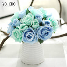 YO CHO Шелковые Розы Искусственные цветы для свадьбы дома Маленькие искусственные розы искусственный букет цветы ремесло вечерние украшения 2024 - купить недорого