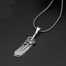 S925 sterling silver jewelry retro Thai silver Takahashi Goro simple eagle feather men and women sweater pendant 2024 - buy cheap