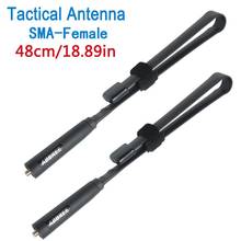 Antena táctica sma-hembra plegable para Walkie Talkie Baofeng, banda Dual VHF UHF 144/430Mhz, 48CM, UV-5R, UV5R, uv82, 2 uds. 2024 - compra barato