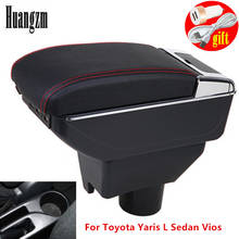 For Toyota Yaris L Sedan Vios Armrest box Dual Layer Rotatable PU Leather Center Console Storage Box USB Interface Car accessori 2024 - buy cheap