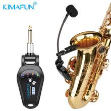 Saxofón de escenario, instrumento de latón sensible, micrófono inalámbrico, rendimiento profesional, portátil, con enchufe 6,35, transmisión UHF 2024 - compra barato