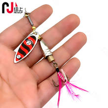 1PCS Fishing Lure Spinner Bait 10cm 9.9gWobblers Spoon Lures Pike Metal Bass Hard Bait With Feather Treble Hooks 2024 - buy cheap