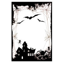 AZSG-sellos transparentes de murciélago de telaraña de Castillo de Halloween, sellos para álbum de recortes DIY, fabricación de tarjetas, manualidades decorativas de sellos de silicona 2024 - compra barato