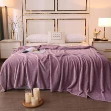 Jogo colcha de cama efeito veludo coral, cobertor decorativo para casa com 30 cores sólidas, cobertor decorativo para outono e inverno 2024 - compre barato