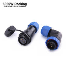 SP20 IP68 Docking Elbow waterproof connector 1/2/3/4/5/6/7/9/10/12/14 Pin plug socket Industrial Angle Wire cable connectors 2024 - buy cheap