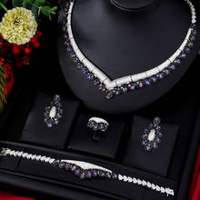 GODKI Famous Brand Flowers Drop Luxury Indian Jewelry Set For Women Wedding Party Zircon Crystal Dubai Bridal Jewelry Set Gift 2024 - buy cheap