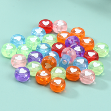 200 шт. 7 мм разноцветные прозрачные бусины в форме сердца и букв, кубические квадратные акриловые бусины для изготовления ювелирных изделий, браслетов и ожерелий своими руками 2024 - купить недорого