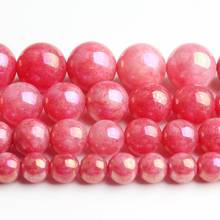6/8/10/12mm Natural Red Electroplated Angelite Stone Beads Round Loose Beads DIY Jewellery Making Bracelet Necklace 15' 'Strand 2024 - buy cheap