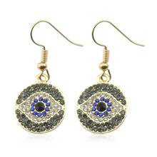 Vintage bohemian evil eye Dangle Earrings rhinestone women's fashion accessories tassel exaggerated earrings bijous jewelry 2024 - buy cheap
