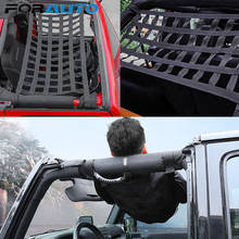 Черный тяжелых грузов сетчатая Крышка для Jeep Wrangler 07-18 многофункциональная верхняя крыша хранения гамак постельный покрытие для сети 2024 - купить недорого