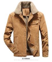 Casaco masculino de veludo, jaqueta dupla comprida com gola virada para baixo, de lã quente, casual, novo, 2024 - compre barato