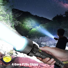 Lanterna tática poderosa de led xhp70s, 300000 lm, tocha, usb, recarregável, lâmpada de mão, à prova d'água, para uso ao ar livre 2024 - compre barato