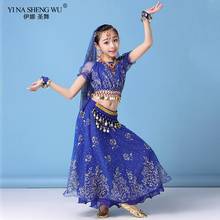 Disfraz de danza del vientre para niños y adultos, Ropa de baile de danza Oriental india, bollwood, conjunto de 2/3/5 uds. 2024 - compra barato