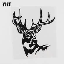 Yjzt 13.1cmx15.3cm cervos cabeça caça tiro com arco vinil etiqueta do carro preto/prata 8a-0146 2024 - compre barato