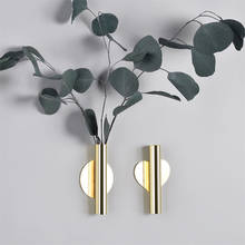 Creative wall flower ware Nordic style wall flower tube vase gold non perforated living room wall decoration Pendant 2024 - buy cheap