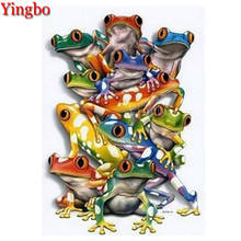 5D Diy Diamond Painting Color frog animal Full Square drill Diamond Embroidery Mosaic Rhinestone Handmade art New year gift 2021 2024 - buy cheap